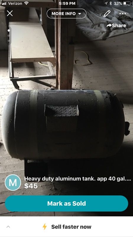 Aluminum 40 gal tank
