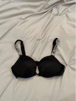 black victoria's secret very sexy shine strap push-up bra size 32C
