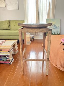 Rustic Modern Solid Wood Bar Stool
