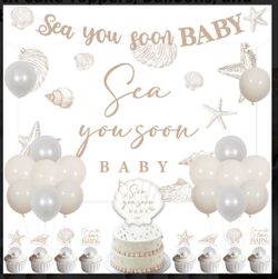 Sea You Soon Baby Shower Party Decoration Set