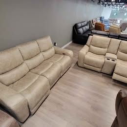 NEW ARRIVAL!!! Power Recliner Sofa and Power Recliner Loveseat With Center Console!!!