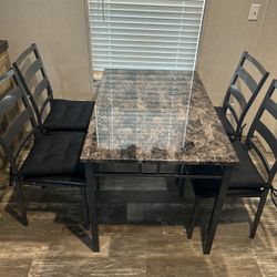 Black 5 Piece Dining Set 