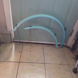 Two 24 Inch Light Blue Fenders 