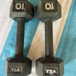 Set Of 10 Lbs Dumbbells (mancuernas)