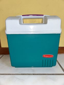 Vintage RUBBERMAID SIDEKICK Teal Green Lunch Box Cooler Ice Chest 6 Pack