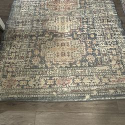 Vintage-Look 5'3" x 7' Area Rug - Perfect for High-Traffic Style!
