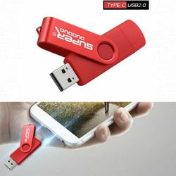 USB Flash Drive 256GB Type-C USB 2 in 1 flash drive Memoria USB stick High Speed. Color Red