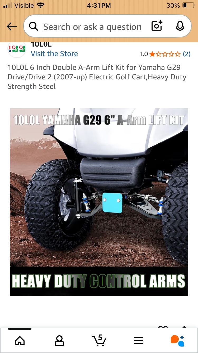 1OLOL Lift Kit For Yamaha G29 Drive