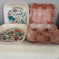 Vintage,Bamboo,Snack Bowls