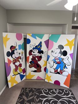 Rare Extra Large Almost 3’x6’ Disney Mickey Mural Boards