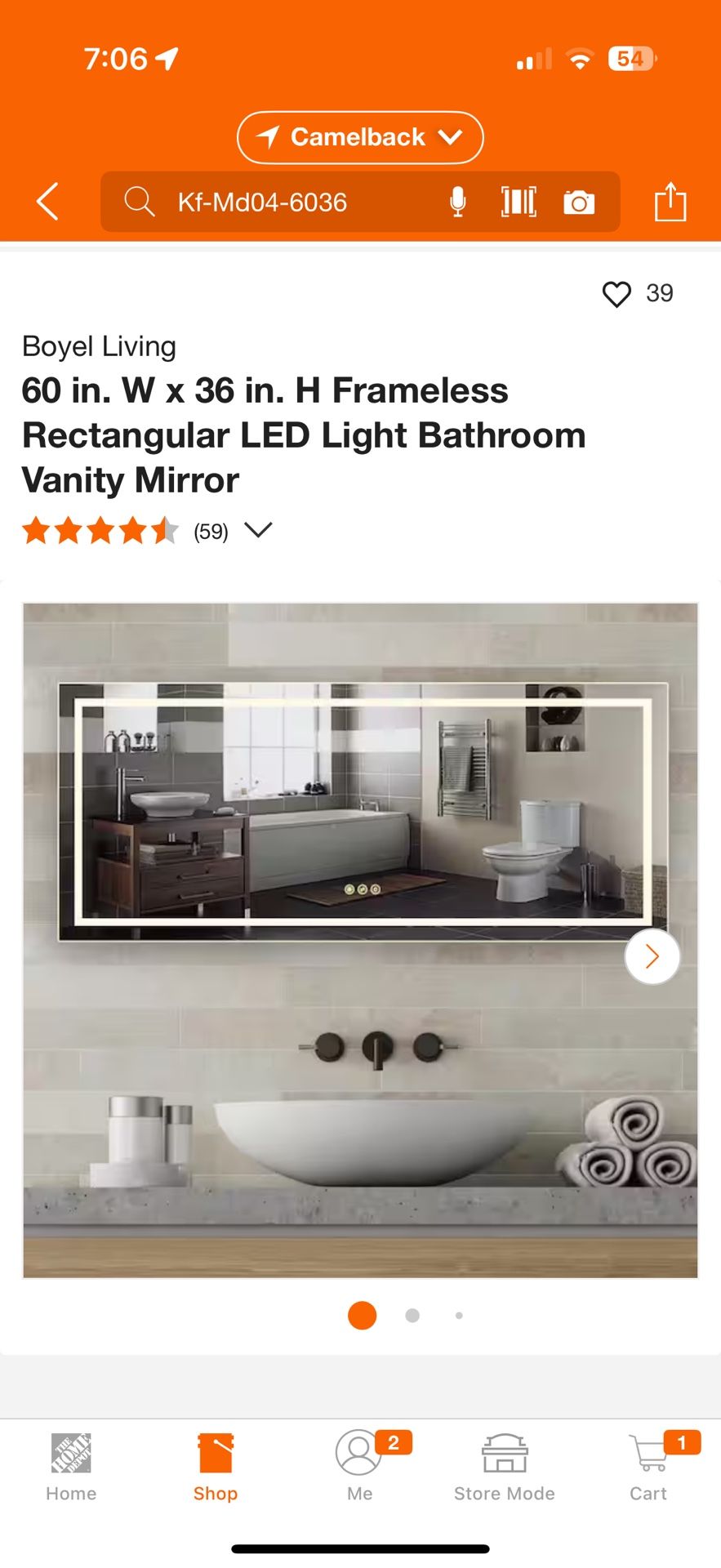 Beautiful & Modern Led No Frame Vanity Mirror Great Price !!!