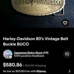 Vintage Harley Davidson Belt Buckle 