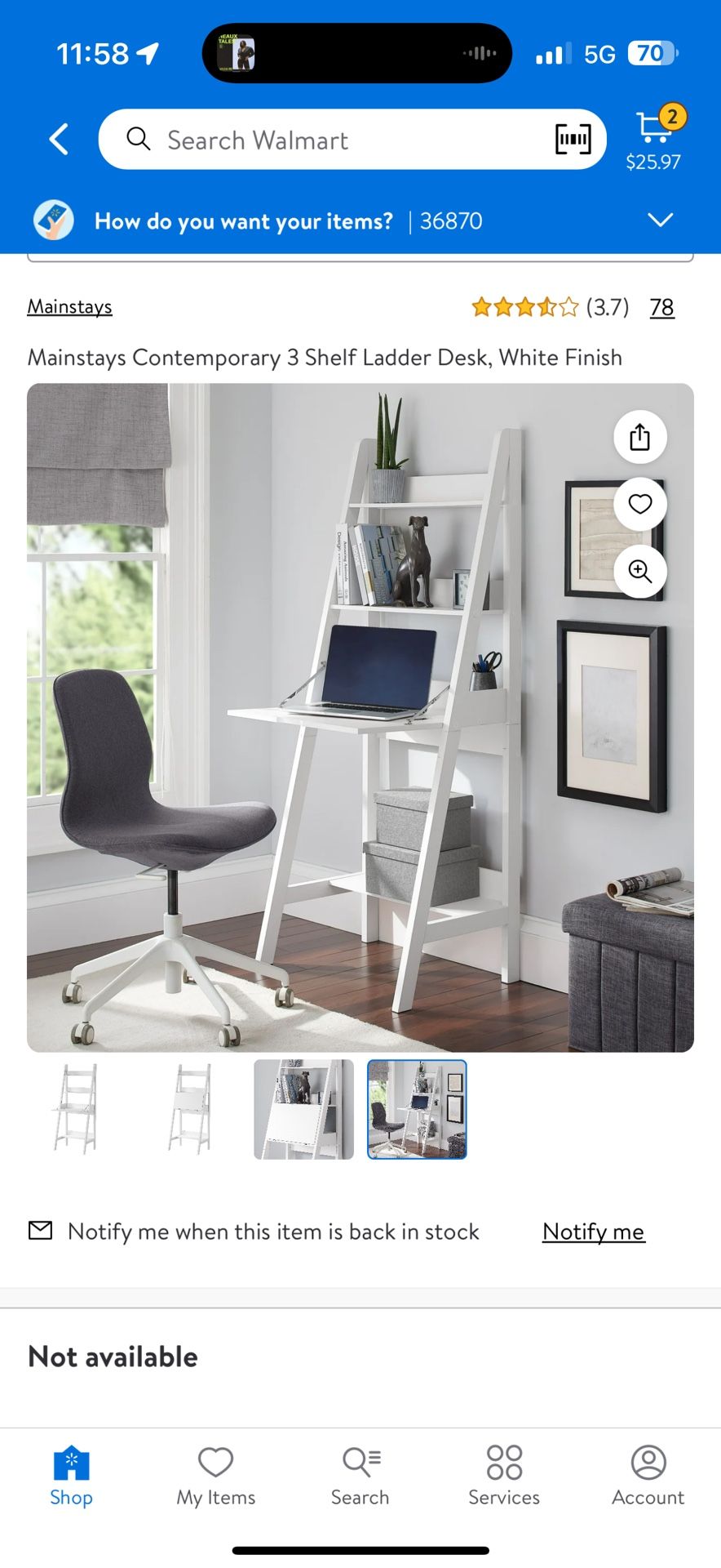 NIB Mainstays Ladder Desk