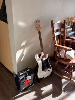 Electric Guitar with New Amplifier and stand