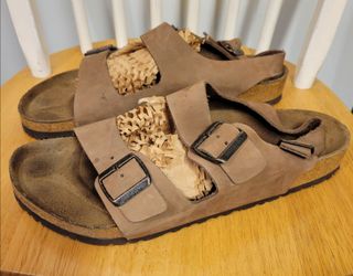 Birkenstock Milano Men's Brown Leather 3-Strap Buckle Sandals Size 46 US 13