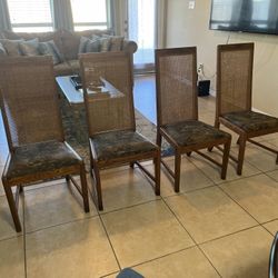 4 Solid Wooden Chairs 