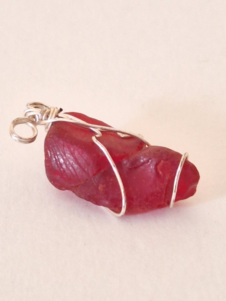 Red Sea Glass Pendant Monterey Ca Sea Glass Rare Color