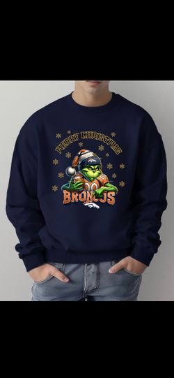 Christmas Grinch Broncos Football Sweatshirt 