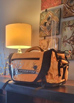 Spiderwire Soft Sided Fishing Tackle Bag with 4 Large Utility Lure Box, Medium, Orange, Polyester.