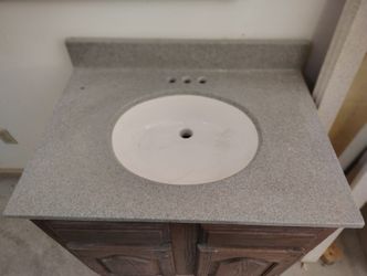 31 Inch 2 Tone Light Gray With White Bowl