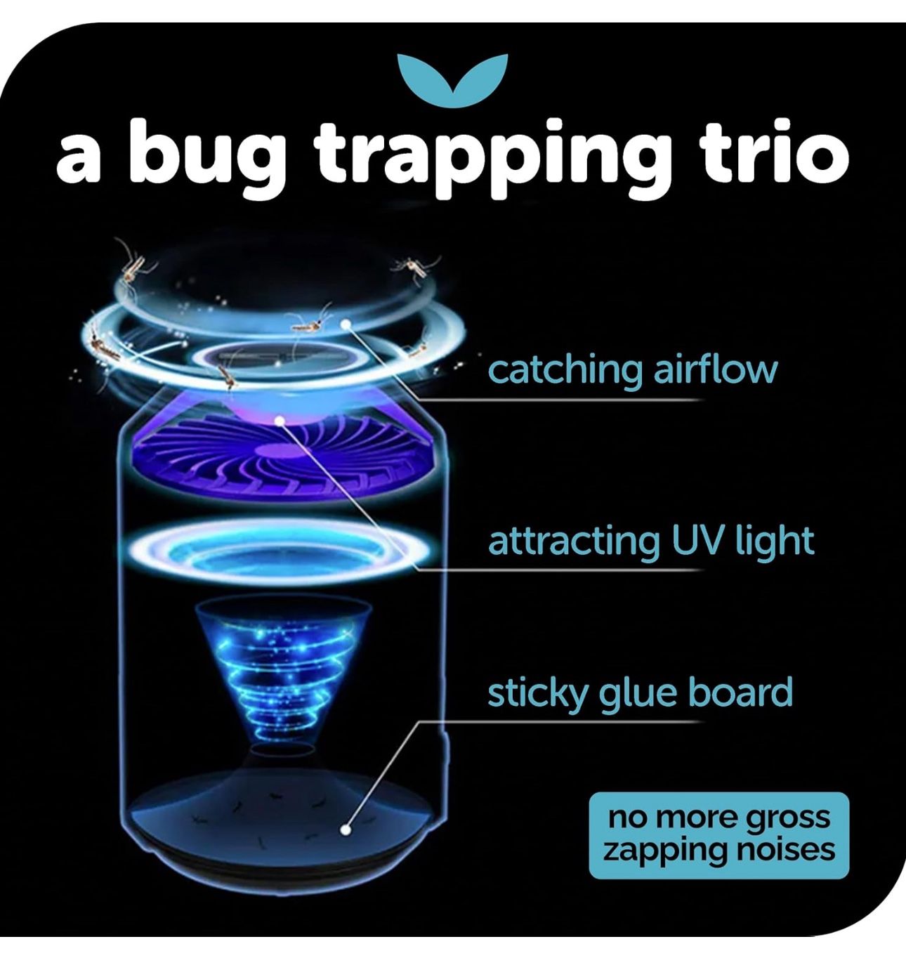 Katchy Automatic Indoor Insect Trap - Black