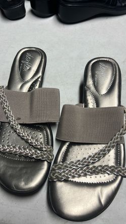 Dexflex by Dexter Silver Slide Sandals