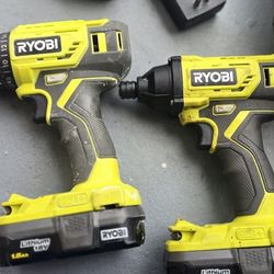 RYOBI DRILLS SET.