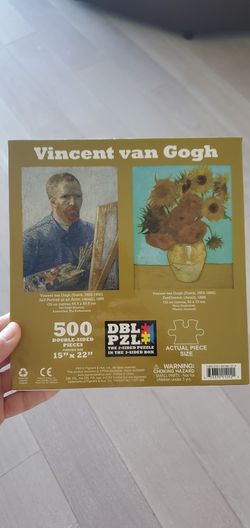 Vincent Van Gogh Sunflowers DBL PZL 3-Sided Box 500 Double-Sided Pieces
