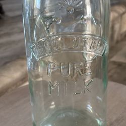 Vintage Absolutely Pure Milk Bottle With Flip Top Made In Italy