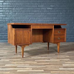 Mid-Century Modern Walnut & Cane Desk by Hooker, c.1960’s - Delivery Available 
