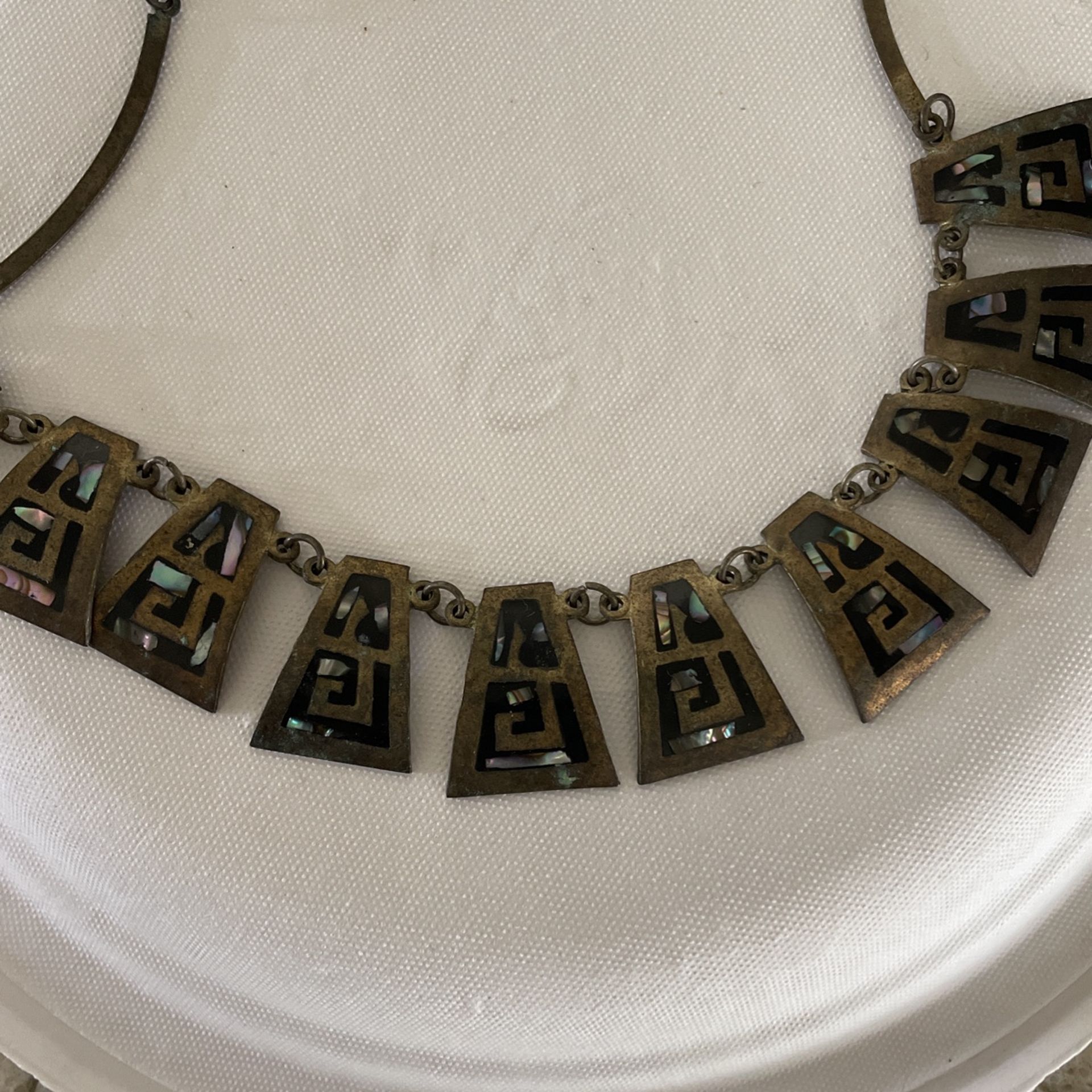 925 Mexico Sterling Silver Abalone Necklace