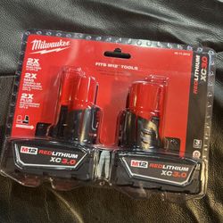 Milwaukee M12 3.0 Battery 2 Pack. 