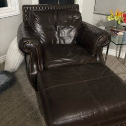 Leather Chair And Ottoman