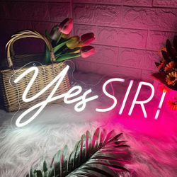 Yes SIR Neon Sign for Wall Decor USB Operated Pink & White LED Neon Light Concert Girls Room Decoration Beauty Bar Club Pub Wall Art Birthday Gifts fo