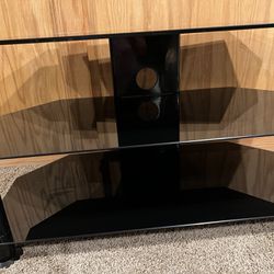 3 Tier Black glass Tv Stand fits up to 49”