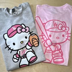 Hello Kitty Night, Crewneck Sweatshirts, Custom Shirts, Dodgers, Baseball 