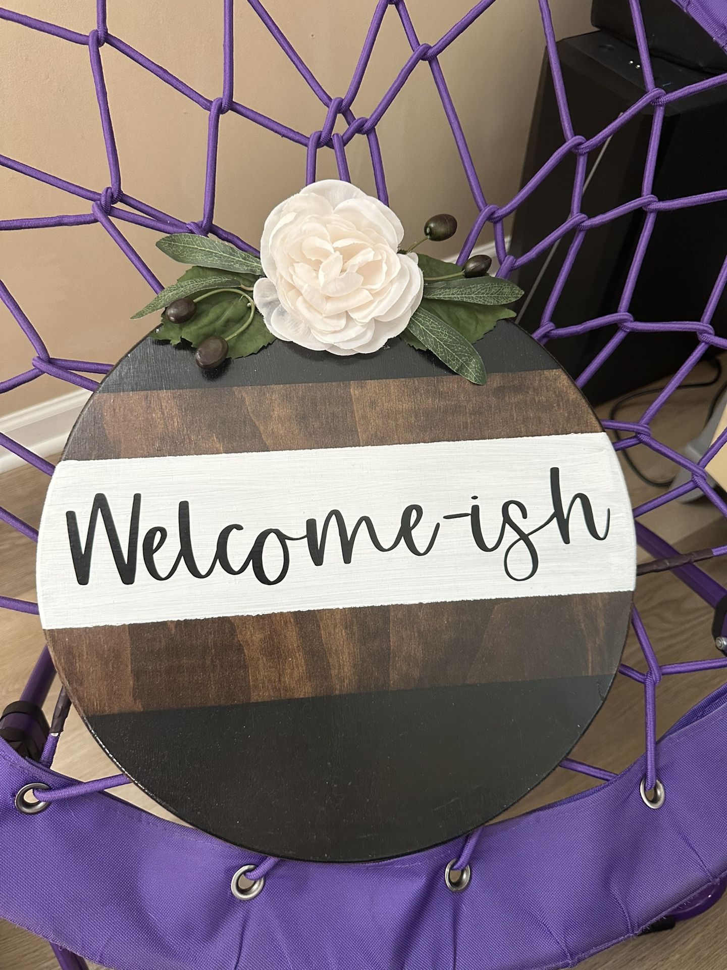 Welcome-ish Wooden Door Sign