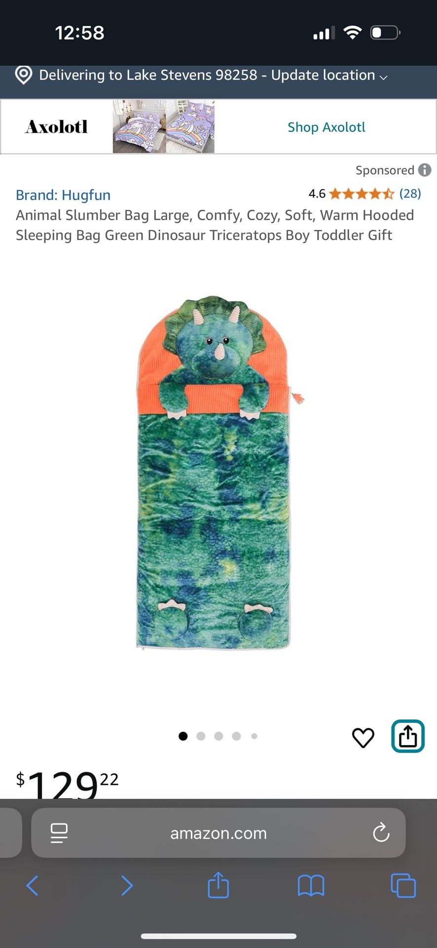 Super Cute Kid Triceratops Sleeping Bag 20$ OBO