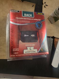 Mueller Adjustable Back Brace with Lumbar Pad. 
I