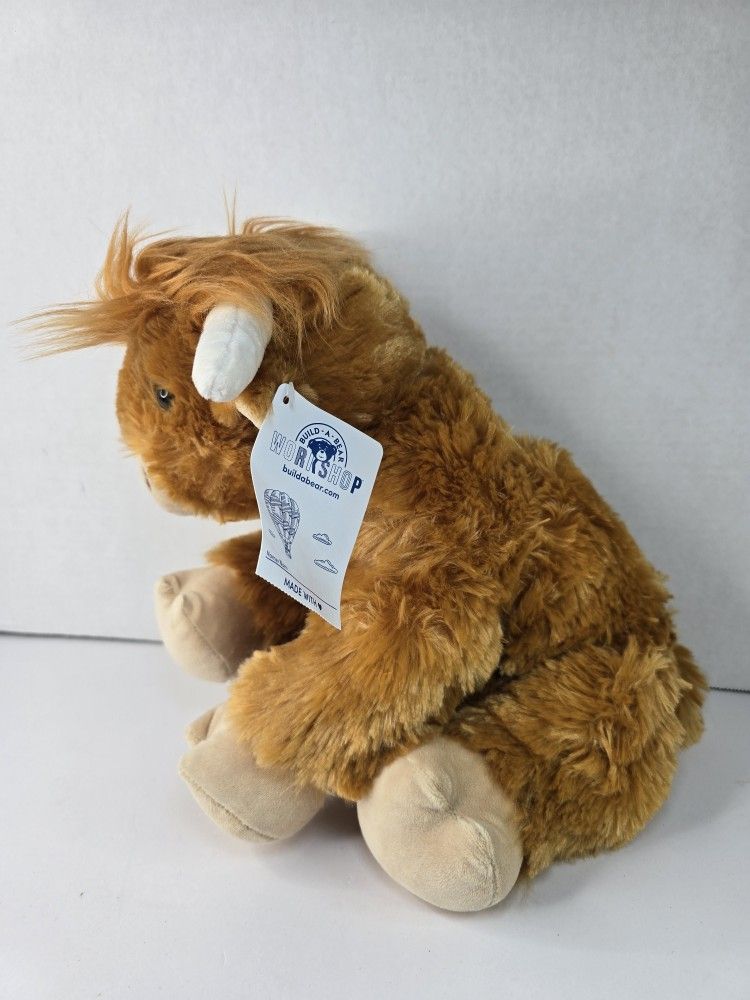 Build a Bear Shaggy Fuzzy HIGHLAND COW Stuffed Animal Brown Soft Plush BAB 13"