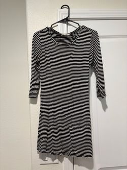 Black and White Striped Mini Dress