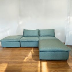 Washable Cloud Modular Sofa + Storage Ottoman – Kid & Pet Proof – Brand New