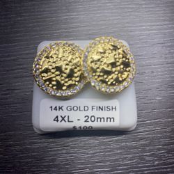 Gold nugget earrings
