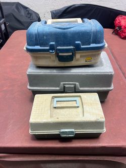 Lot of 3 plano David craft fishing tackle box used