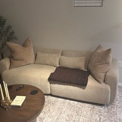 Cream Two Person Living Room Couch 