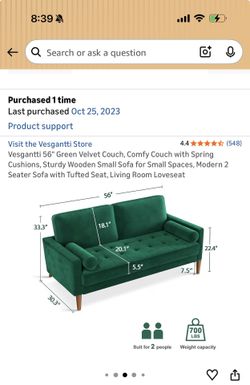 Green Velvet sofa