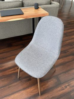 Mid Century Dining/Desk Chair, Dark Gray/walnut
