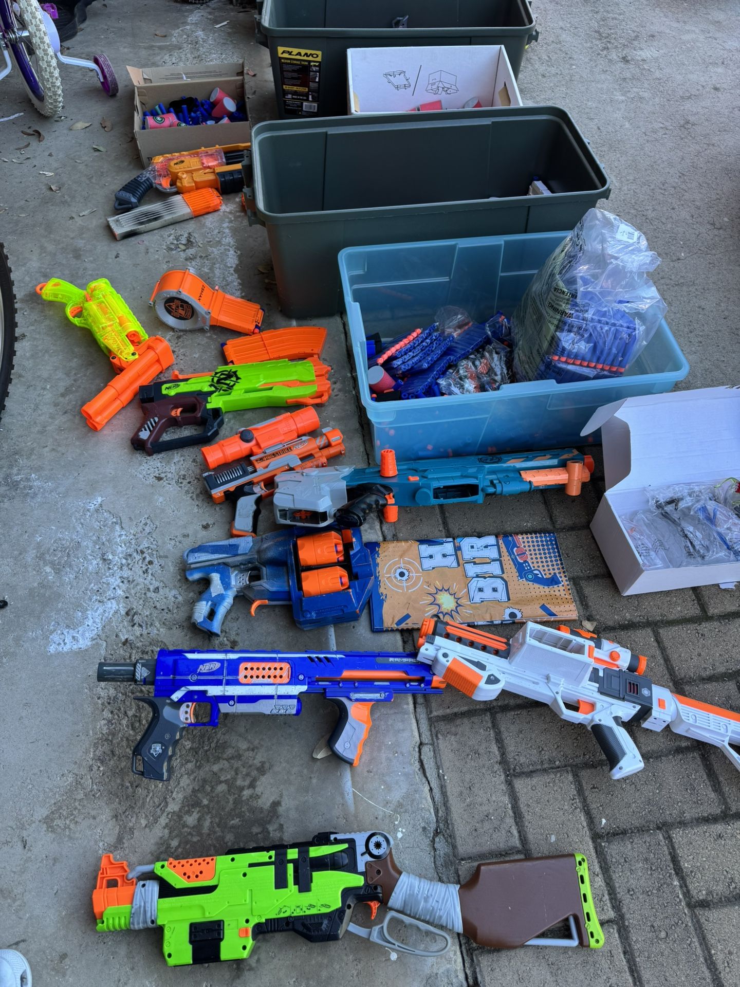 Nerf Gun Lot With Darts And Safety Glasses And Targets