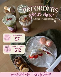 °❀⋆ 2/$12 coffee•matcha•pastries °❀⋆