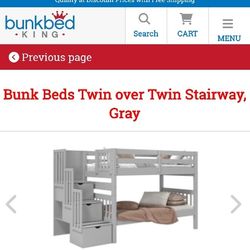 Twin Over Twin Bunk With Storage Steps